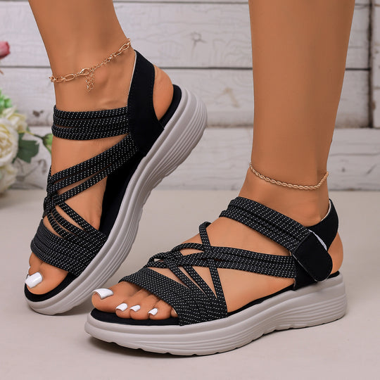 Damen Komfortable und stylische Sandalen mit multifunktionalem Riemendesign EB
