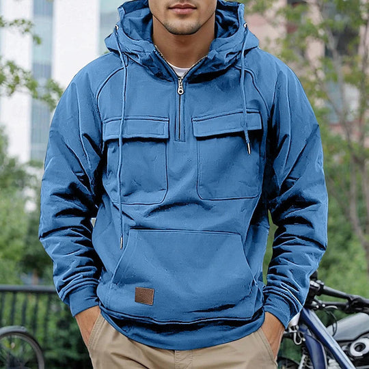 Herren modische Kapuzenjacke mit praktischen Taschen EB