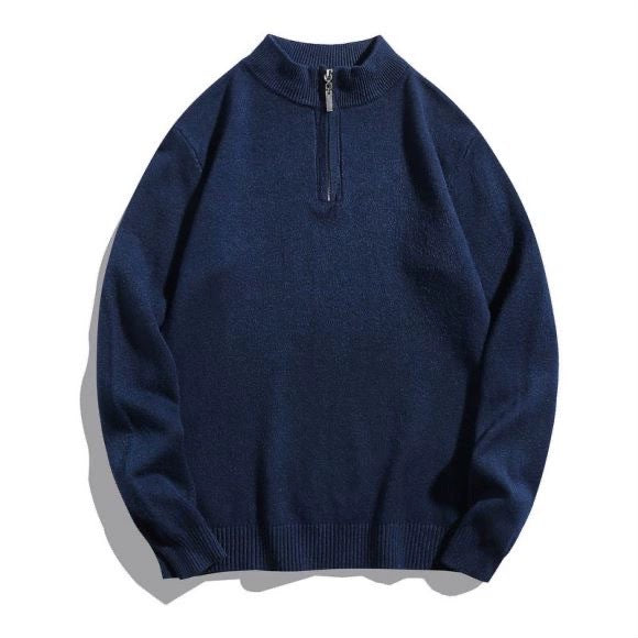 Herren gesunder und stilvoller Stehkragenpullover mit Reißverschluss EB