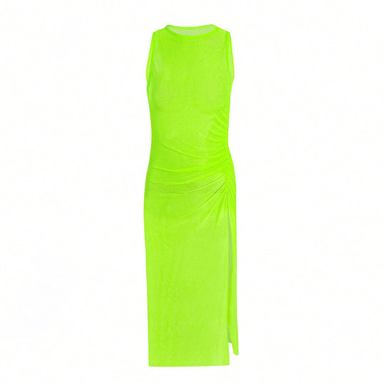 Damen Maxikleid mit seitlichem Raffungselement und trendigem Schnitt EB