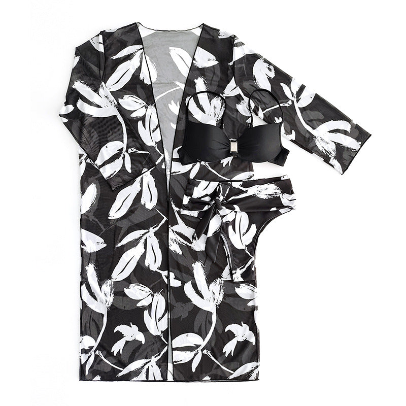Damen Badecover-Up mit elegantem Grafikkleidungsdesign EB