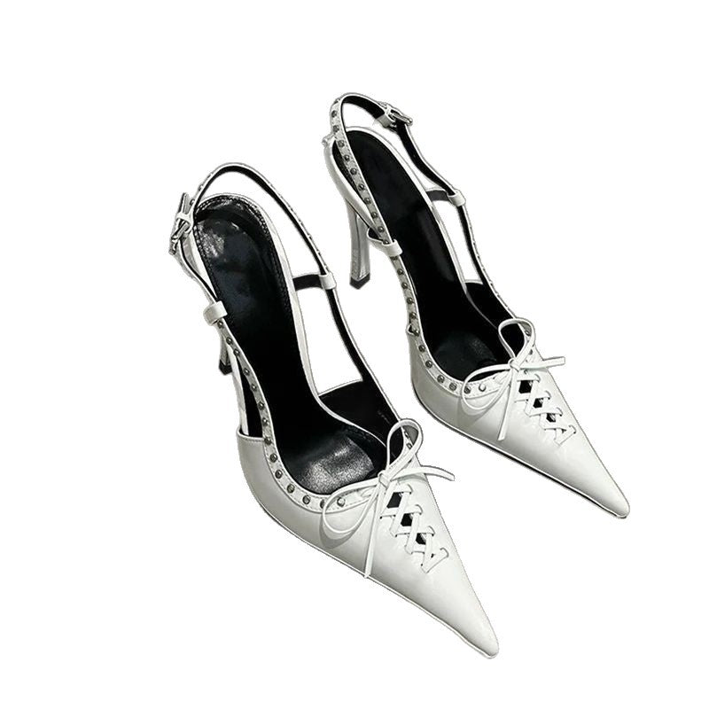 Damen elegante Slingback-Pumps mit modischem Schnürdesign EB