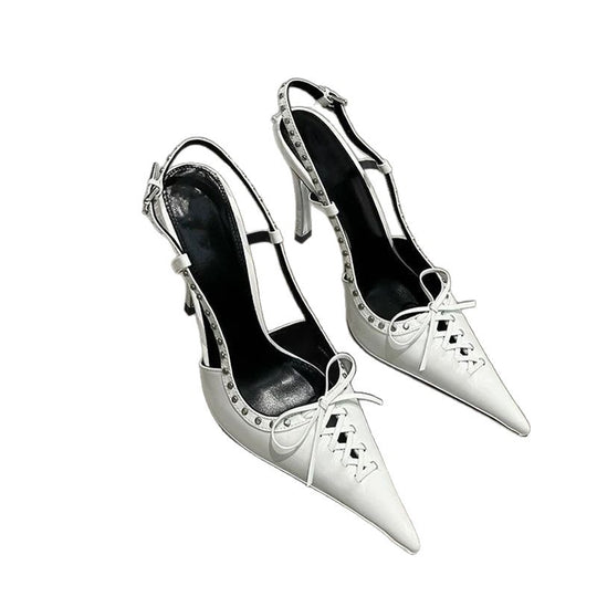 Damen elegante Slingback-Pumps mit modischem Schnürdesign EB