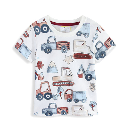Kinder T-Shirt mit buntem Baustellenmotiv EB