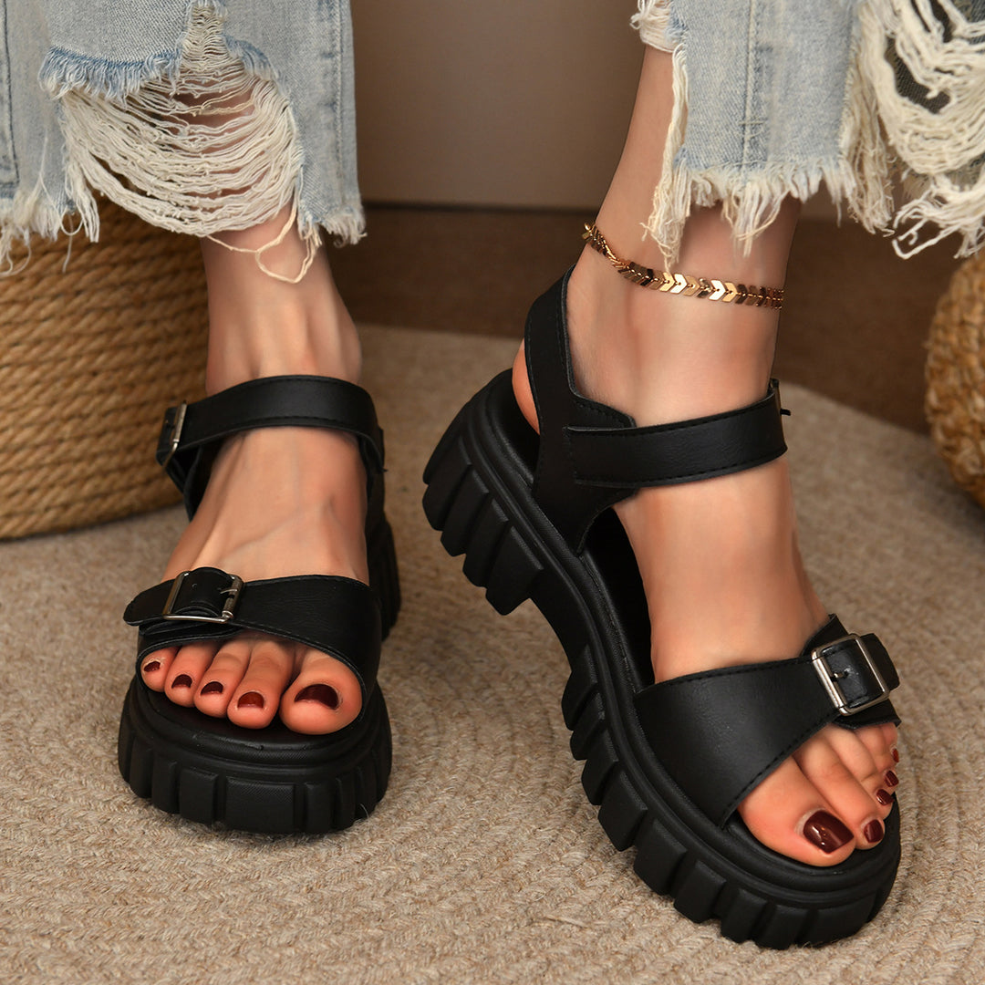 Damen Komfortable Chunky-Sandalen mit verstellbaren Riemen EB