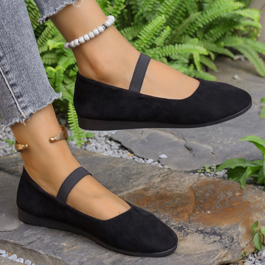 Damen Ballerinas mit verstellbarem Riemen und komfortablem Fußbett EB