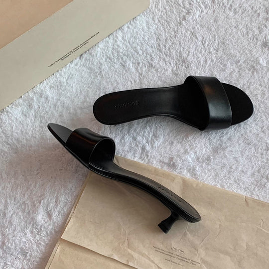 Damen elegante Sling-Pantoletten mit modischem breitem Riemen EB