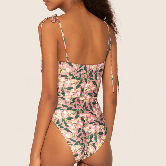 Damen Bikiniset mit verspielten Rüschen und hohem Taillenbund EB