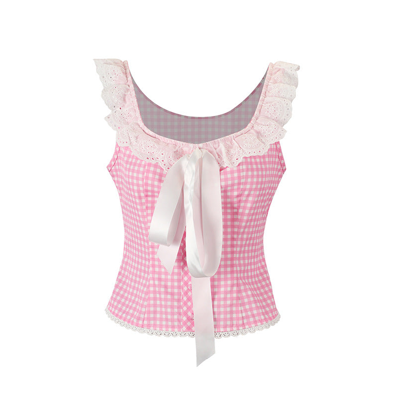 Damen Blusenshirt mit eleganten Rüschendetails und Satinband EB