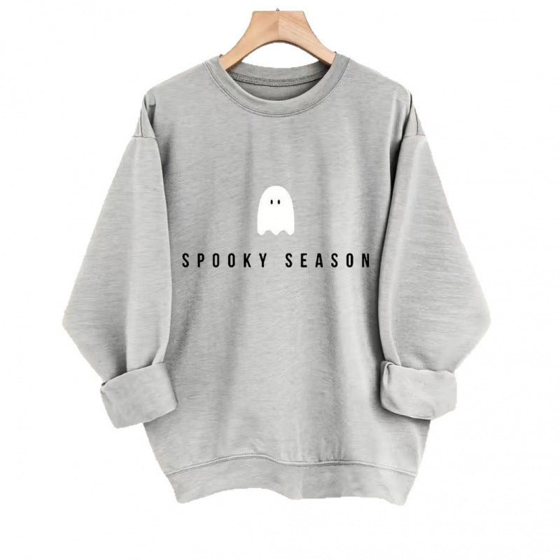 Unisex nan lässiges Halloween Sweatshirt mit Gespenst-Print und Oversize-Schnitt EB