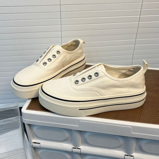 Damen bequeme Canvas Sneaker mit trendigem Plateau EB