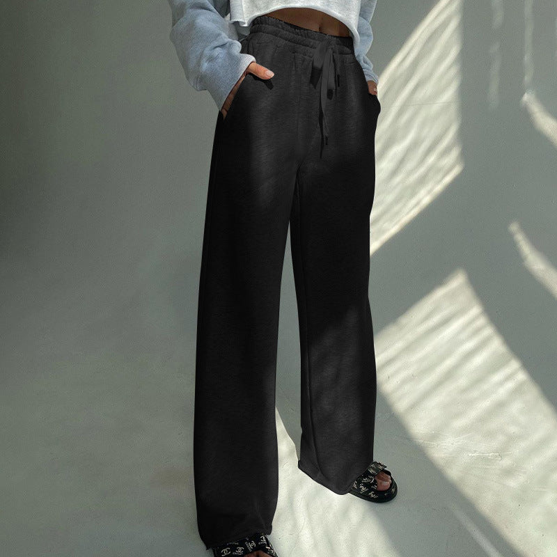 Damen Bequeme Freizeithose mit elastischem Bund und Kordelzug EB