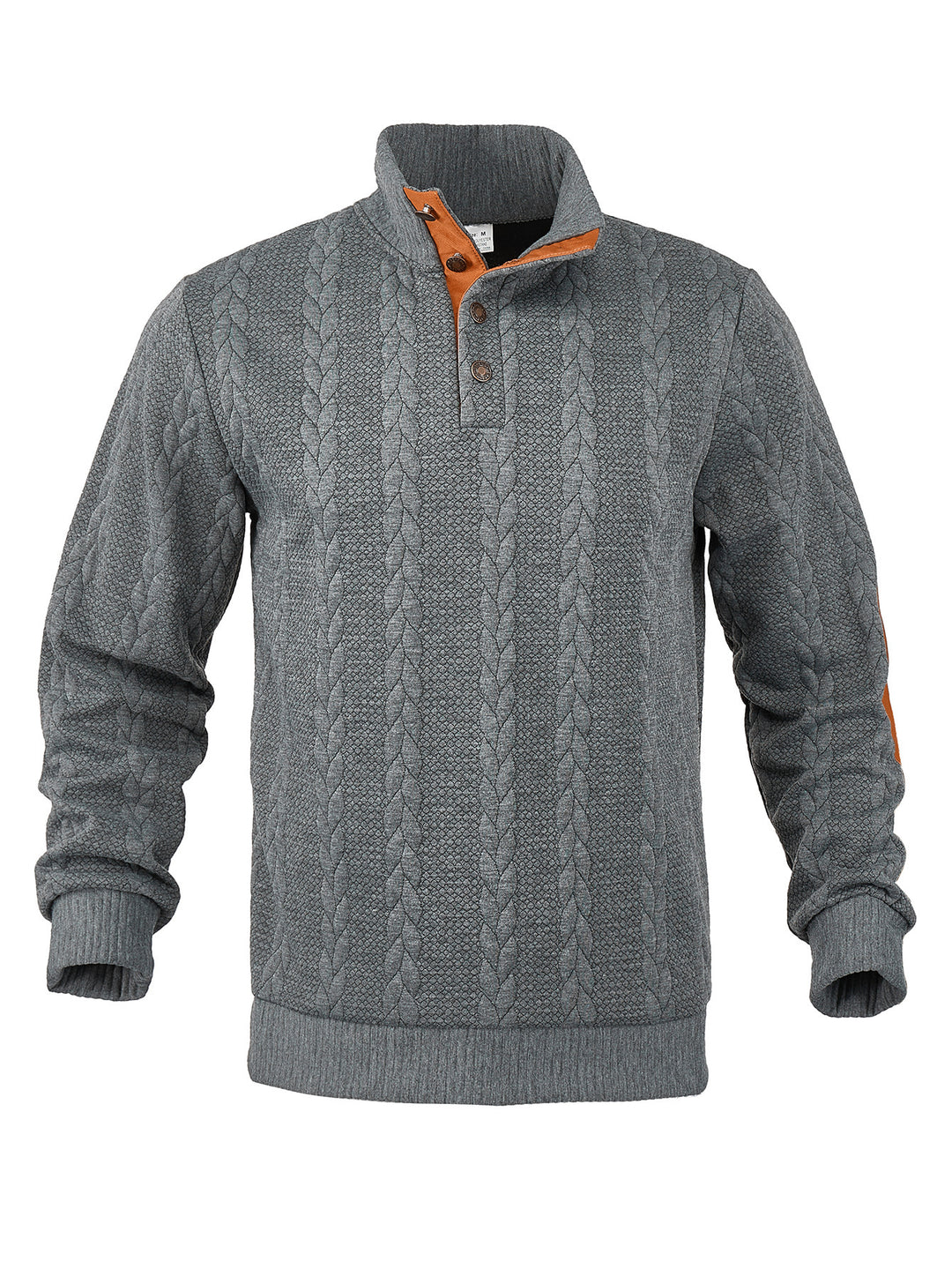 Herren Strickpullover mit hohem Kragen und strukturiertem Muster EB