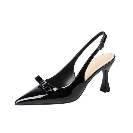 Damen elegante Slingback-Pumps mit modischer Schleifenverzierung und komfortablem Absatz EB