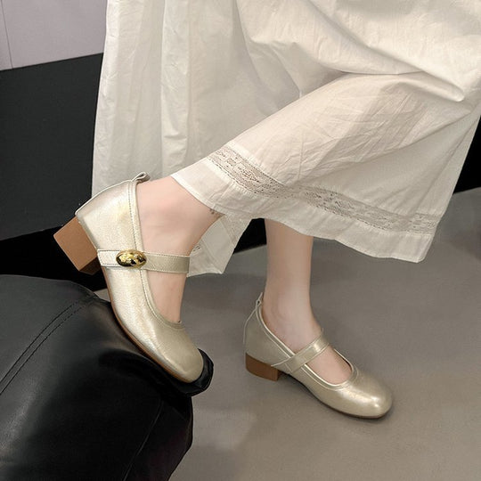 Damen elegantes Mary Jane Schuhwerk mit verstellbarem Riemen EB