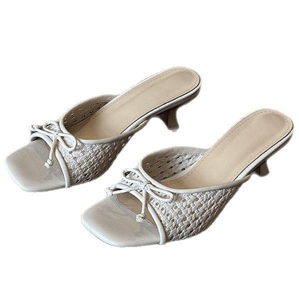 Damen modische Mules mit elegantem Schleifen-Design und komfortablem Absatz EB