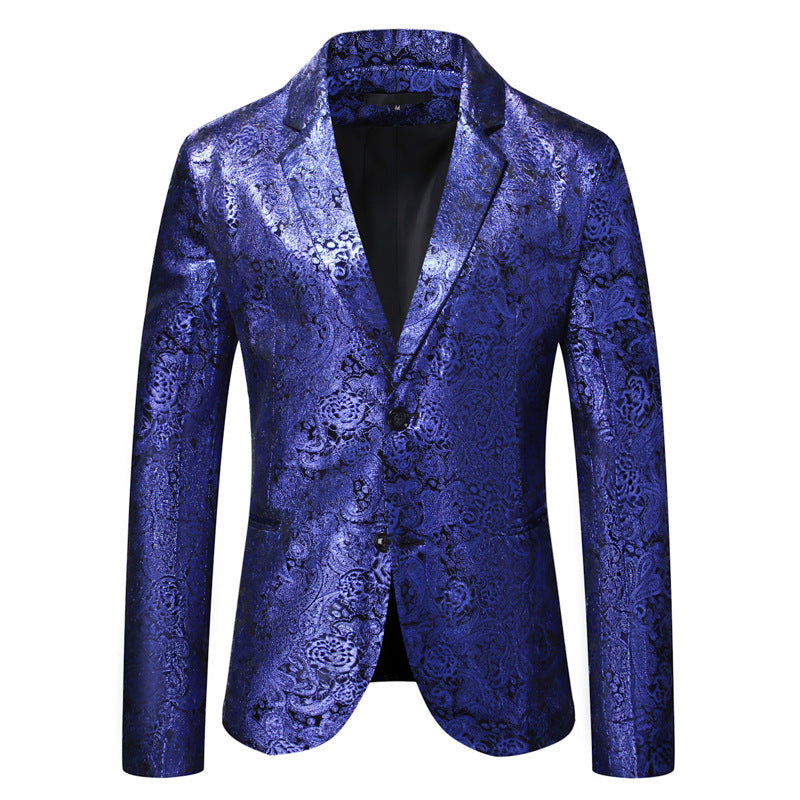 Herren eleganter Pailletten-Blazer mit modernem Leopardenmuster EB