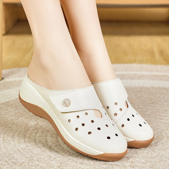Damen Komfortable Clogs mit modischem Cut-Out Design und flexiblem Fußbett EB
