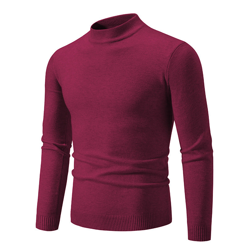 Herren Feinstrickpullover mit hohem Kragen und elastischen Bündchen EB