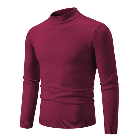 Herren Feinstrickpullover mit hohem Kragen und elastischen Bündchen EB