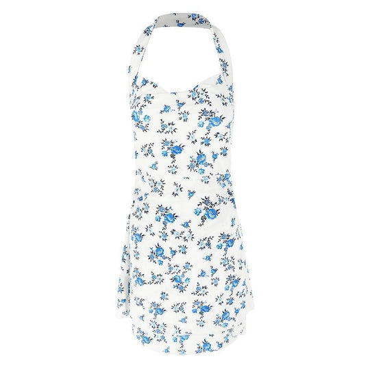 Damen romantisches Halterkleid mit floralen Mustern EB