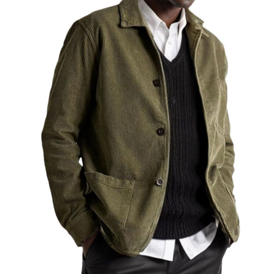 Damen lässige Cordjacke mit praktischen Taschen EB