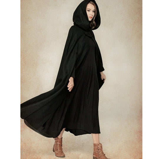 Damen elegante Kapuzenumhangjacke EB