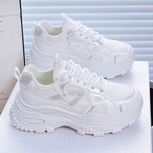 Damen Sportliche Chunky Sneakers mit atmungsaktiver Mesh-Oberfläche und stabiler Sohle EB