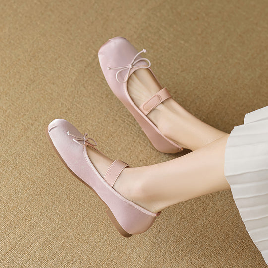 Damen Ballerinas mit verstellbarem Riemen und elegantem Schleifendesign EB