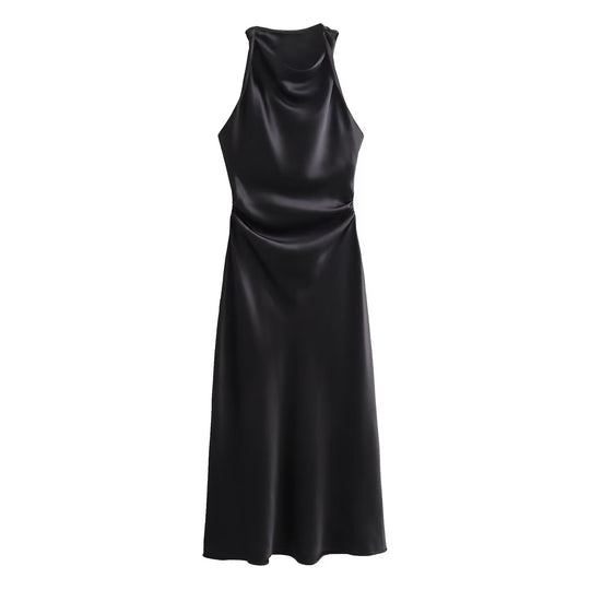 Damen elegantes Sommerkleid mit fließendem Schnitt und charmanten Rüschendetails EB