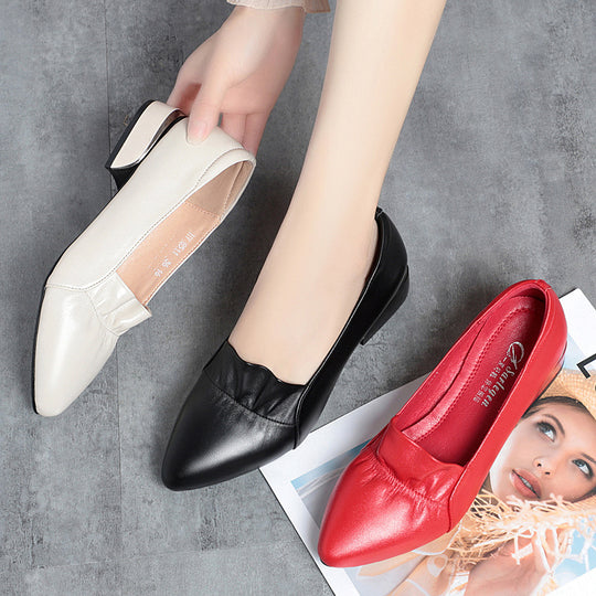 Damen Elegante Ballerinas mit elastischem Plateau und modischer Raffung EB