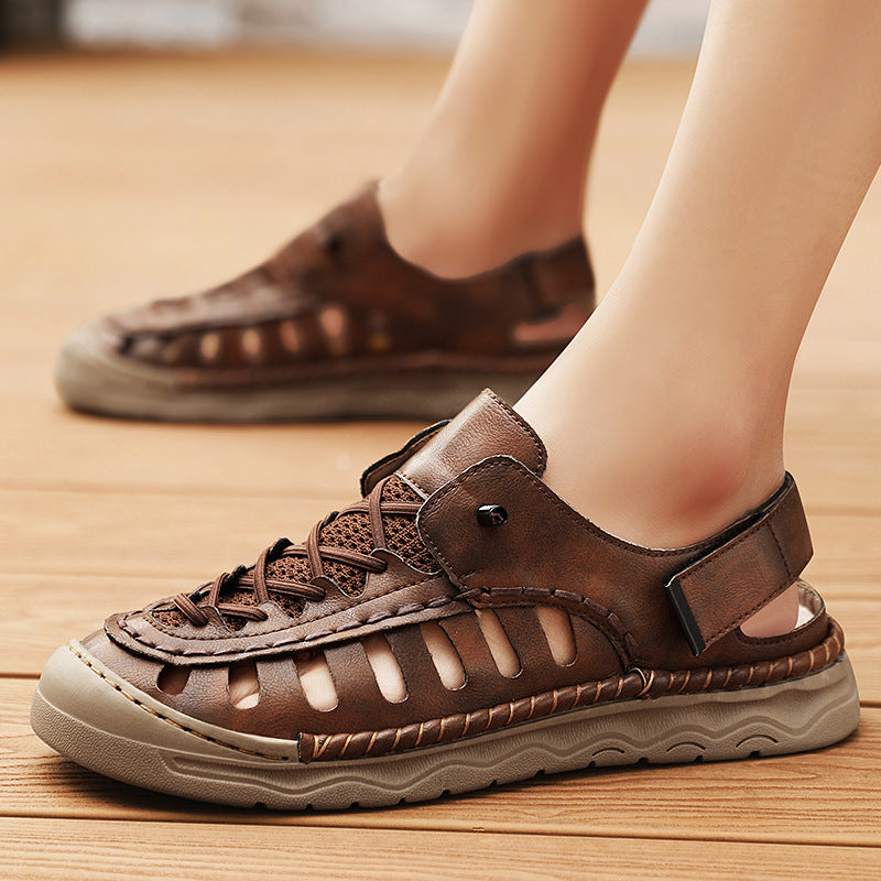 Damen Sportliche Sandalen mit perforierten Designelementen und verstellbarem Riemen EB
