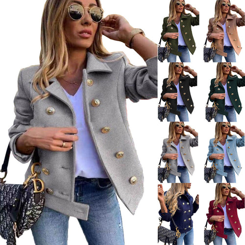 Damen Modischer JACKET mit goldfarbenen Knöpfen und lässigem Schnitt EB
