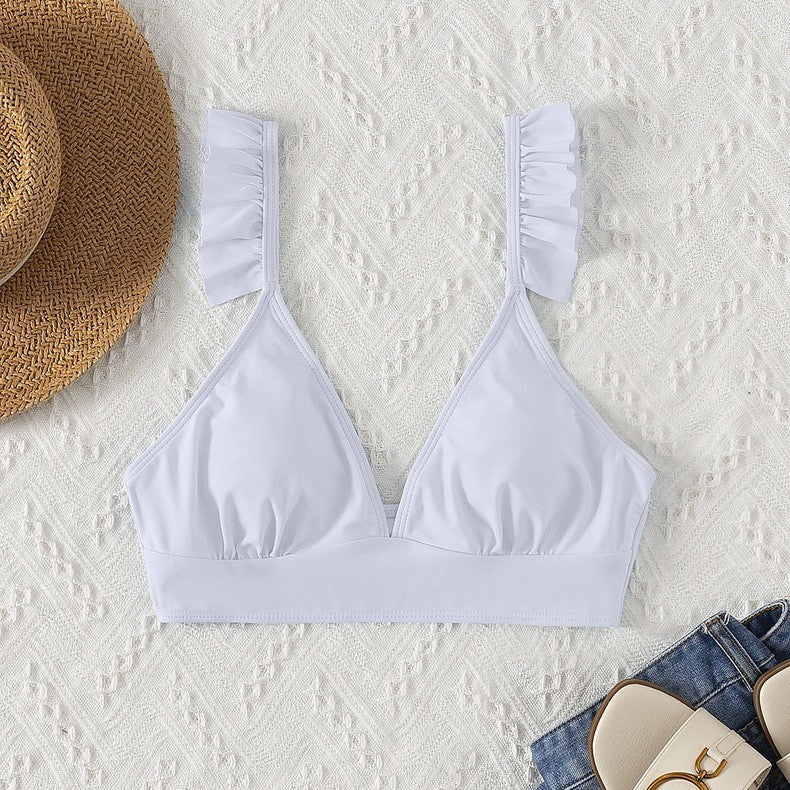 Damen Triangel-Bikinioberteil mit voluminösen Rüschendetails EB