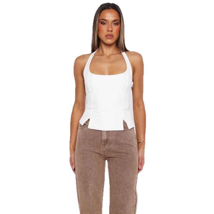 Damen Hochwertiges Trägershirt mit seitlichen Cut-Outs EB