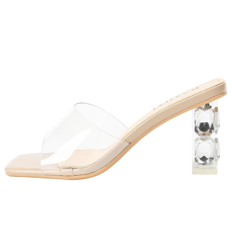 Damen elegante transparente Mules EB