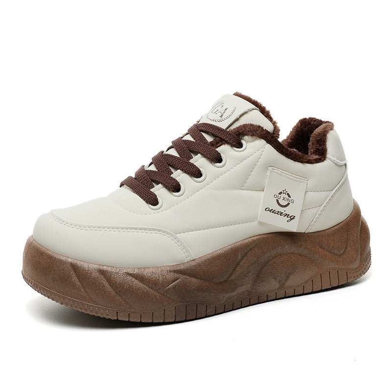 Damen modische Sneakers mit warmem Innenfutter und robuster Profilsohle EB