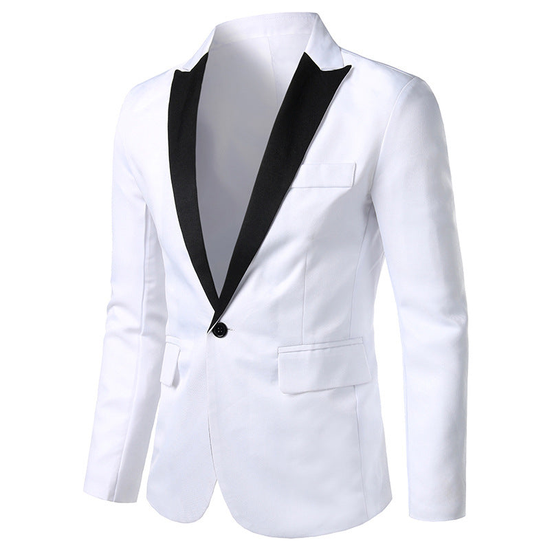 Herren eleganter Smoking-Blazer mit satinierter Kragenpartie EB