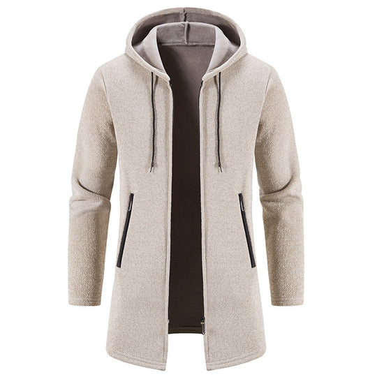 Herren praktische und stilvolle Fleecejacke mit Kapuze und Reißverschlusstaschen EB