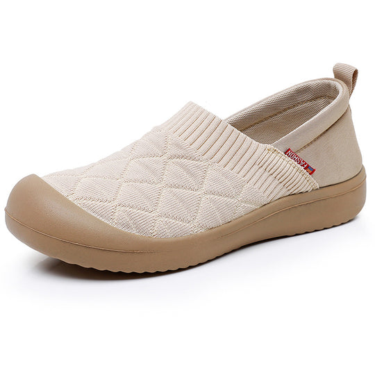 Damen Bequeme Slip-On Freizeitschuhe mit elastischem Bündchen EB
