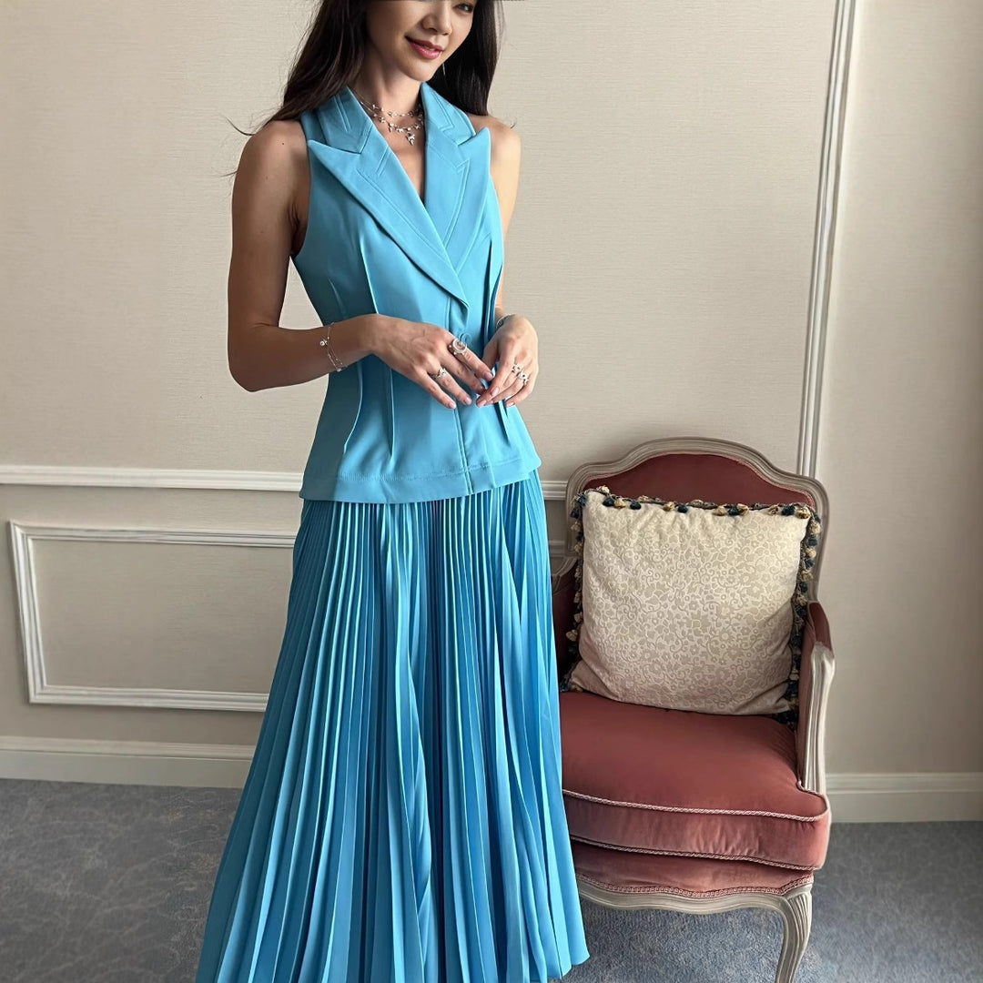 Damen eleganter Plisseerock mit taillierter Passform EB