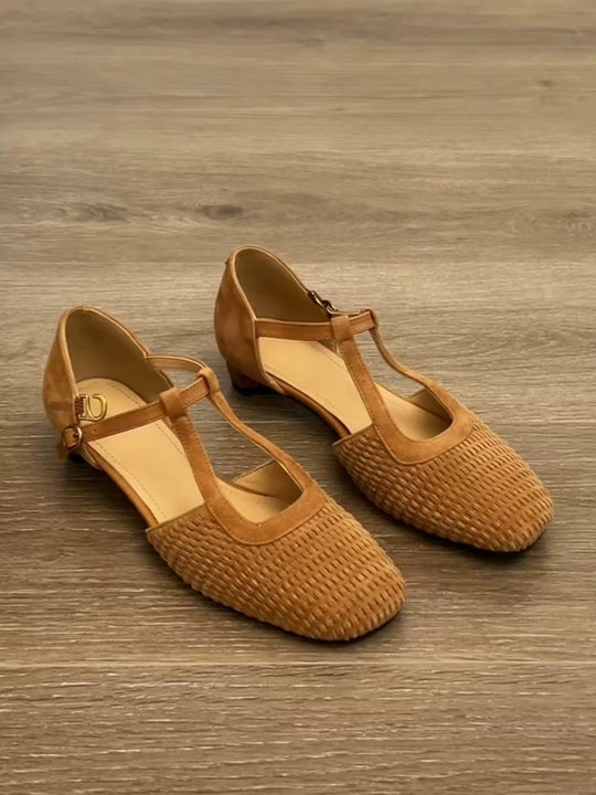 Damen Sling-Ballerinas mit raffinierten Riemen und hochwertiger Veloursoberfläche EB