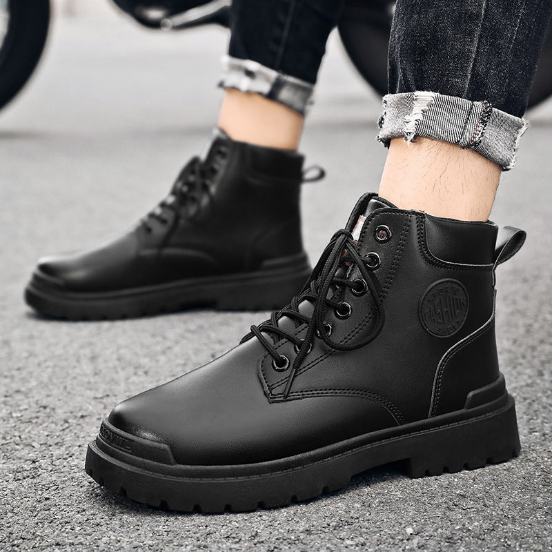 Herren Robuste Schnürboots aus hochwertigem Leder mit rutschfester Sohle EB