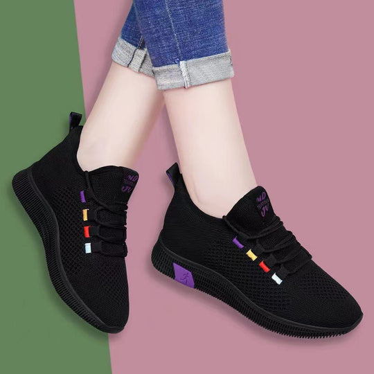 Damen Sportliche und atmungsaktive Lace-Up Sneakers EB