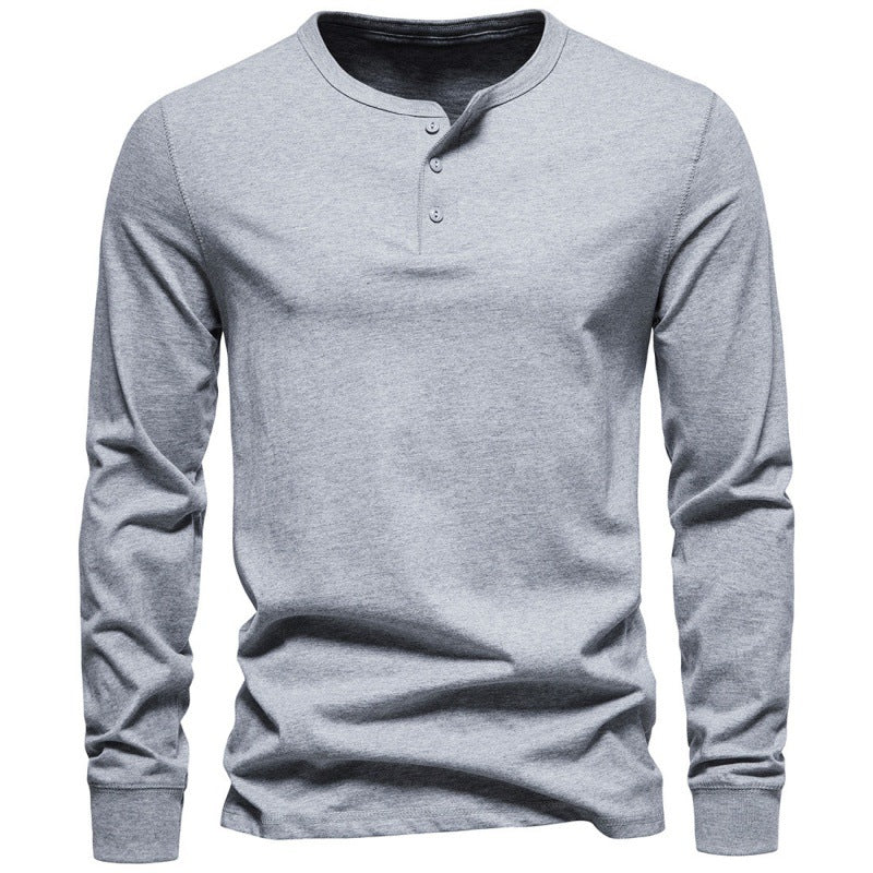 Herren Langarmshirt mit Knopfverschluss und modernem Design EB