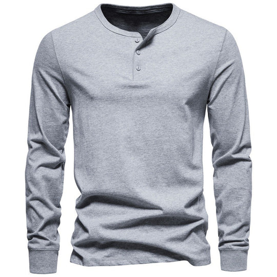 Herren Langarmshirt mit Knopfverschluss und modernem Design EB