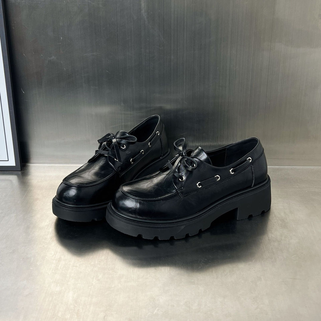 Damen elegante Plateau Schnürschuhe mit stabiler Sohle und modischem Design EB