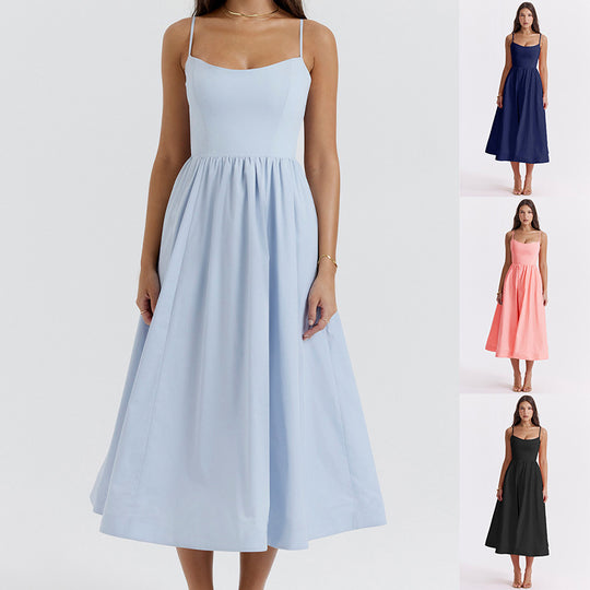 Damen Maxikleid mit floralem Print und verstellbaren Spaghettiträgern EB