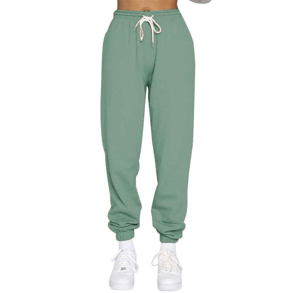 Damen nan High‑Waist Relax-Jogginghose mit elastischem Komfortbund, Kordelzug und gerippten Knöchelbündchen EB