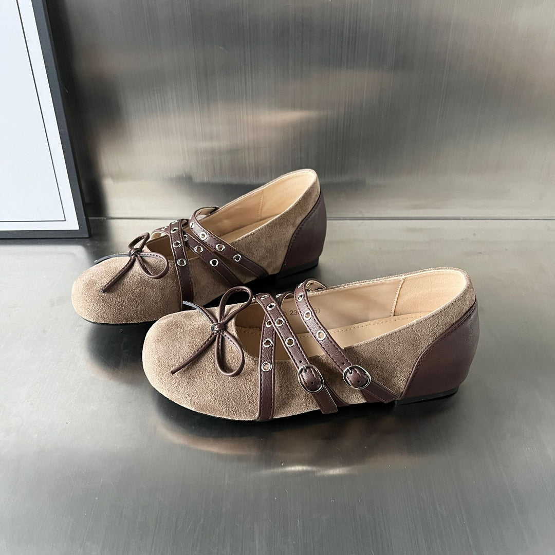 Damen elegante Mokassins mit modischem Schnallenverschluss und raffiniertem Design EB